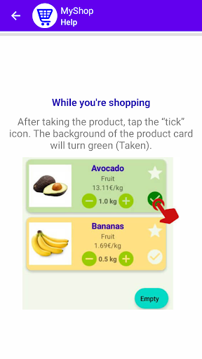 Shopping list & Recipes Screen 2