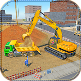 Crane Excavator Driving Sim City Construction 2018 icon