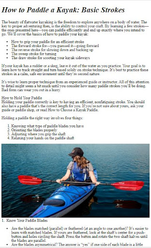 Android application How to Do Kayaking Techniques screenshort