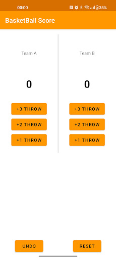 Android application BasketBall Score screenshort