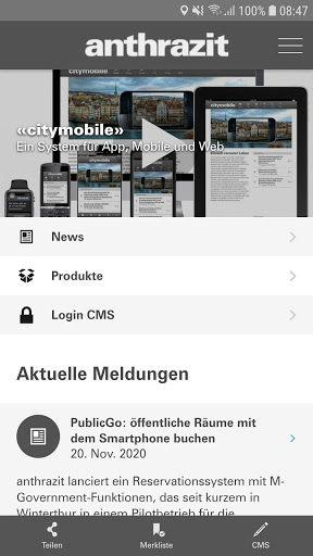 Android application anthrazit screenshort