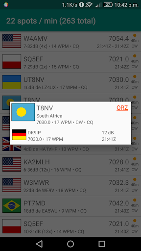 Reverse Beacon Client Screen 2