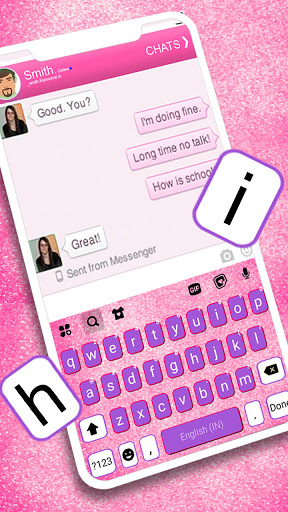 Pink Girly SMS Keyboard Backgr Screen 2