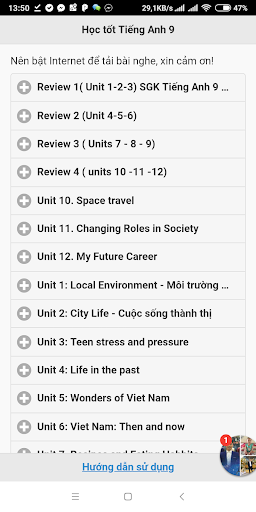 Android application Học tốt Tiếng Anh 9 thí điểm screenshort