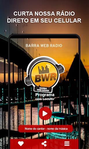 Android application barra Web Rádio screenshort