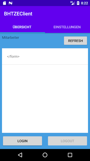 Android application BHTZEClient screenshort