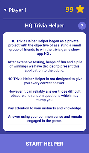Android application HQ Trivia Helper screenshort