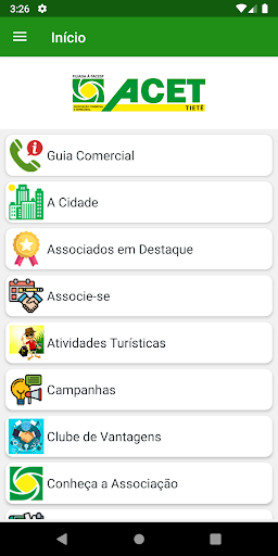 Android application ACET Tietê screenshort