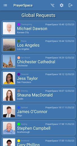 Android application PrayerSpace screenshort