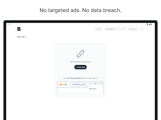 Screenshot of Brace.to - Bookmark Manager