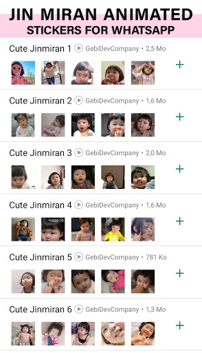Android application Animated Cute JinMiran Sticker screenshort
