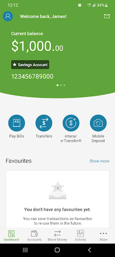 Unity Credit Union Mobile App Screen 2