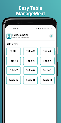 Android application Weazy Dine Captain screenshort