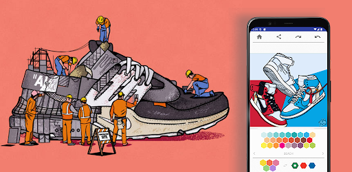 Android application Sneakers Coloring Pages screenshort