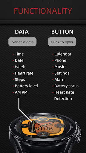 Orange Clock For Wear OS Screen 2