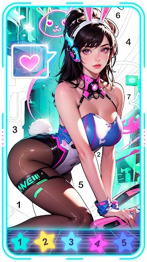Android application Neon Vibes Color By Number screenshort