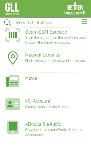 Android application Lincolnshire Libraries screenshort