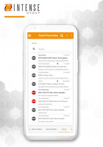 Android application INTENSE 23.2 screenshort