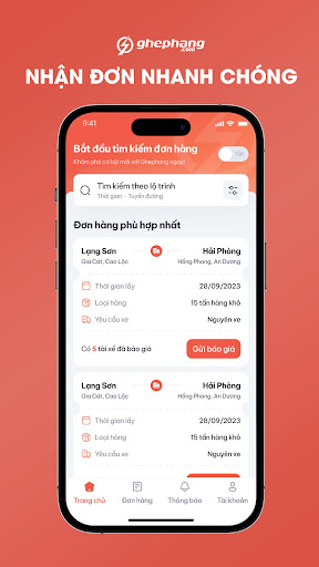 Android application Xe Ghép Hàng screenshort