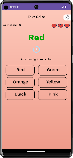 Text Color - Brain Training Screen 2
