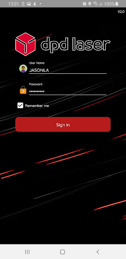 Android application DPDLaser DriverX screenshort