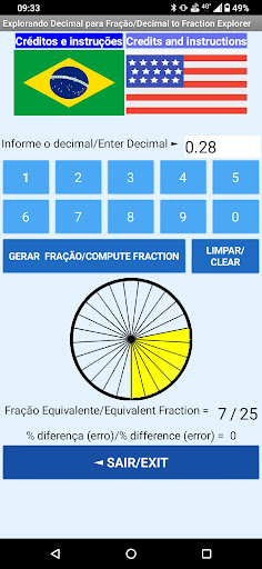 Frações e decimais com gráfico Screen 2