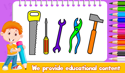 Construction Tools Coloring Screen 3