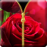 Red Rose Zipper Screen Locker icon