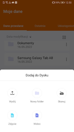 Android application Backup danych screenshort