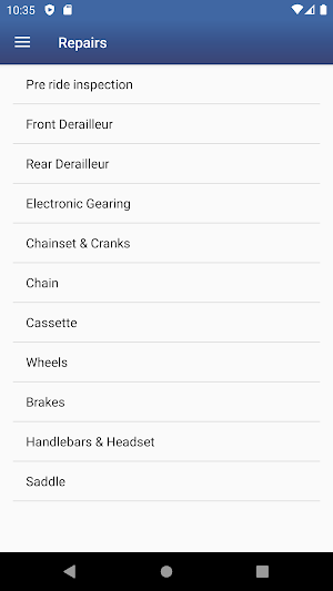 Bicycle Maintenance Guide for Android screenshot 2