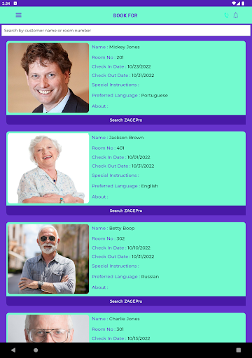 ZAGEConcierge Screen 2