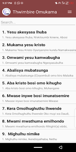 Lhukonzo Hymnal C.O.U Screen 2