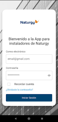 Android application Naturgy Solar Instaladores screenshort