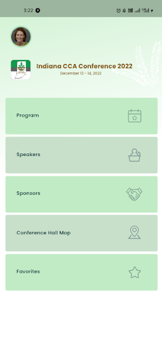 Android application Indiana CCA Conference App screenshort
