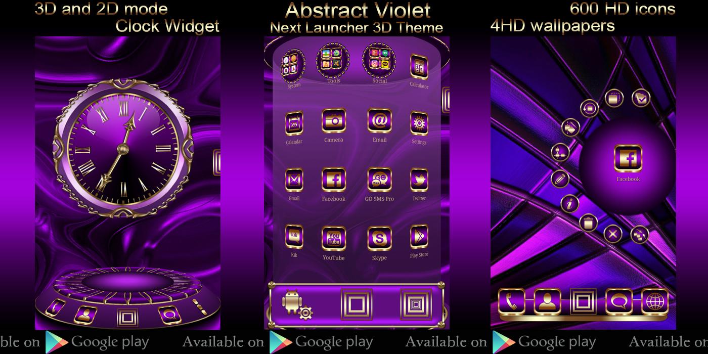 Android application Abstract Violet Go SMS theme screenshort