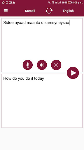 Somali - English Translator Screen 2