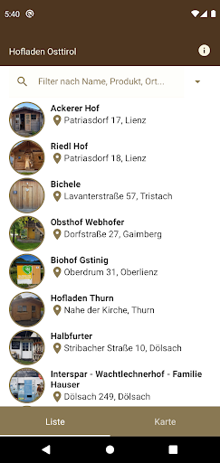 Android application Bauernladen Osttirol screenshort