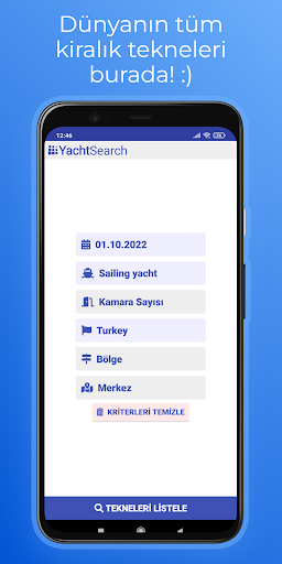 Android application YachtSearch Tekne Bul Kirala screenshort