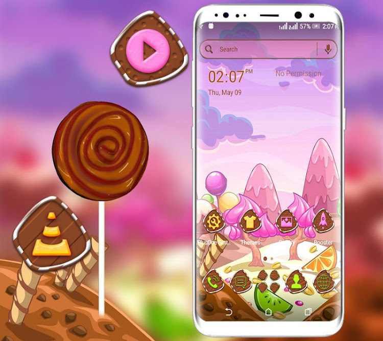 Sweet Pink Choco Candy Theme - 2.4 - (Android)