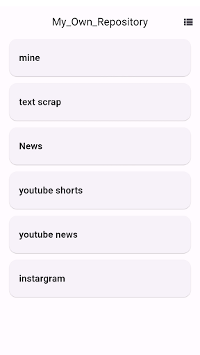 Android application My own repository screenshort