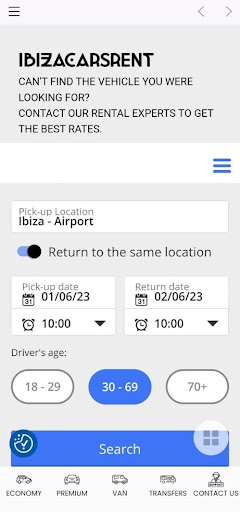 IbizaCarsRent Screen 2