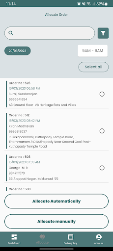 Food Carriers Delivery Screen 2