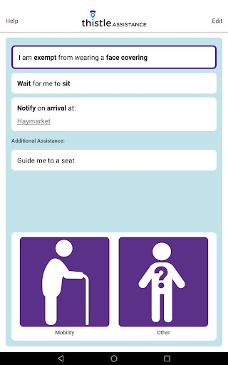 Android application Thistle Assistance Card screenshort