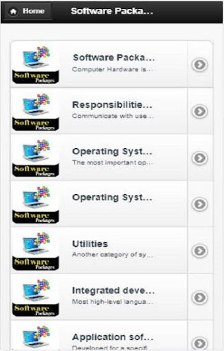 Software Packages Screenshot