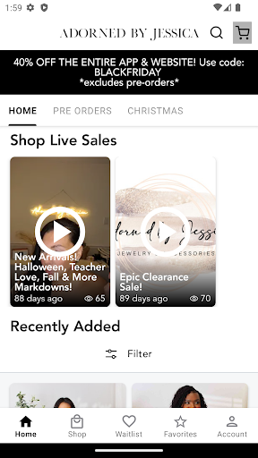 Screenshot of Adorned by Jessica