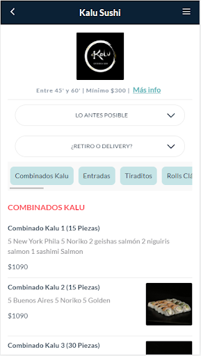 Android application Kalu Sushi screenshort