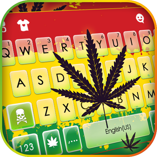 Reggae Weed Leaf Keyboard Back logo