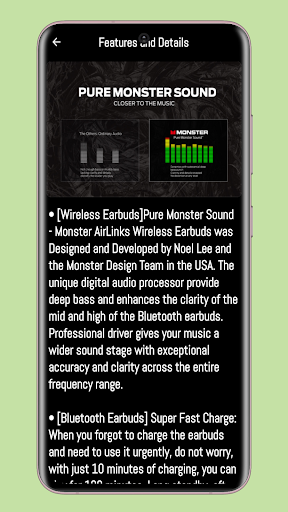 Android application monster earbuds guide screenshort