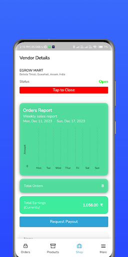 Egrowmart Vendor App Screen 3