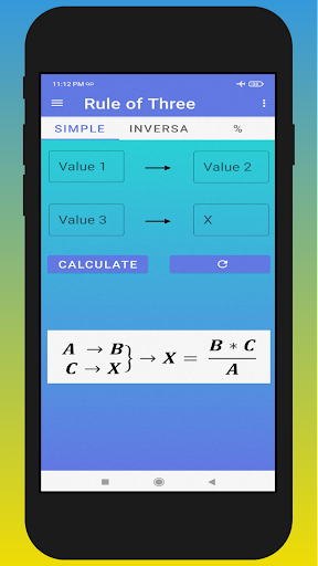 Android application Rule of Three Calculator R3 screenshort